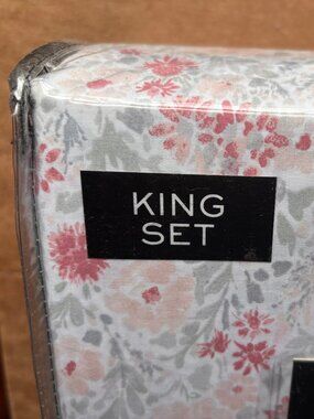 Ralph Lauren King Size PASTEL PAINTED FLORAL Crisp Percale Cotton Sheet Set